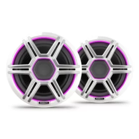 Coaxial Sports White Marine Speaker with CRGBW 520 Peak Watt 8.8"
