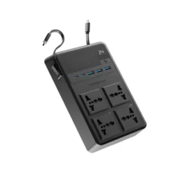 Powerology 2500W 4 AC Power Strip With Built-In Retractable Cables