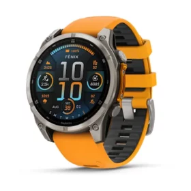 fēnix® 8 – 47 mm, AMOLED Sapphire, Titanium with Spark Orange/Graphite Silicone Band
