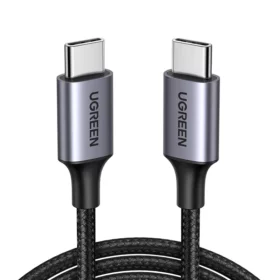 UGREEN USB 2.0 C M/M Round Cable Nickel Plating Aluminum Shell 2m (Gray Black)US261