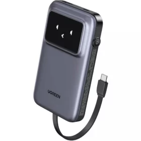 UGREEN 10000mAh Power Bank with Built-in Cable 15W